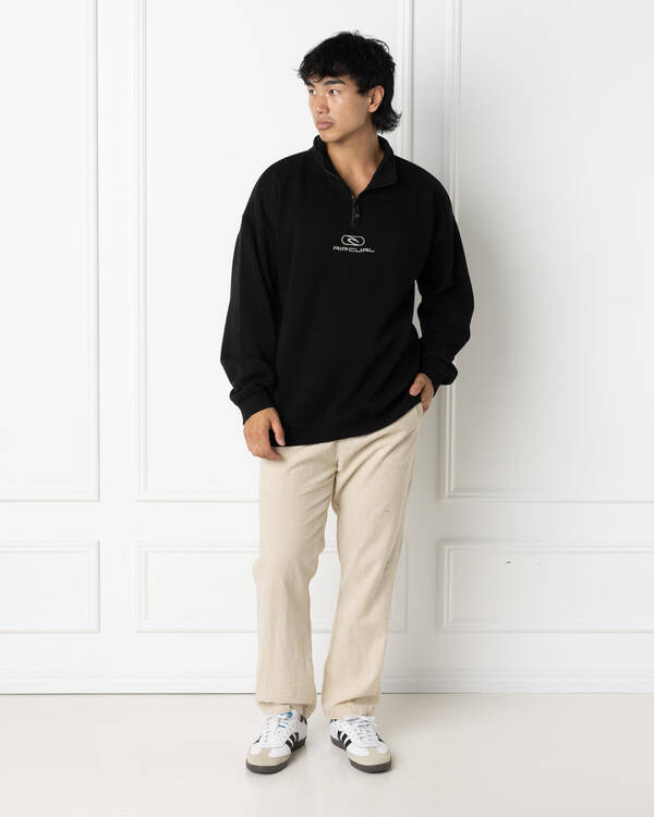 Rip Curl Pill Icon 1/4 Zip Crewneck Sweatshirt for Mens