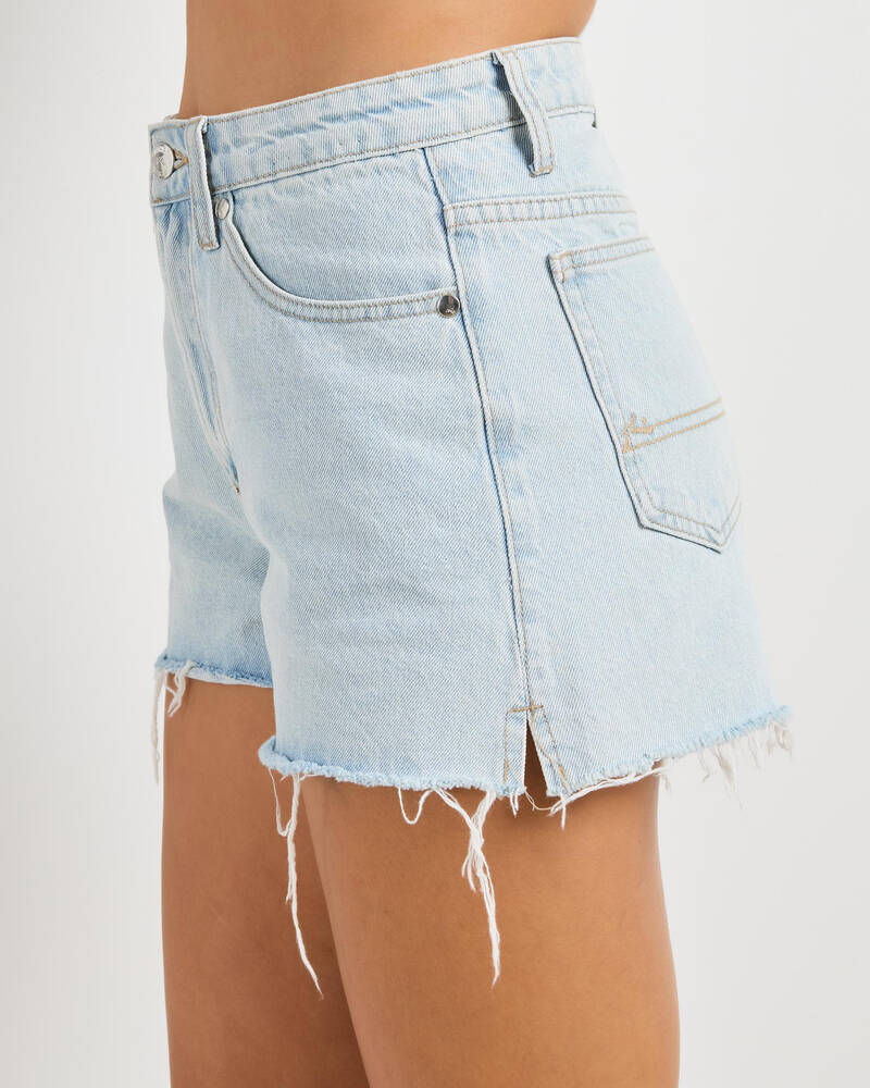 Rusty Penny Kick Flare Denim Shorts for Womens