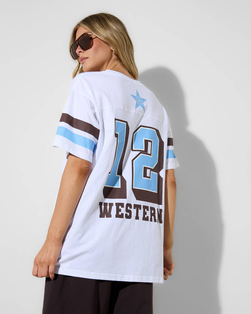 Ringers Western Rodeo Cowboy Athletic Oversized T-Shirt for Womens