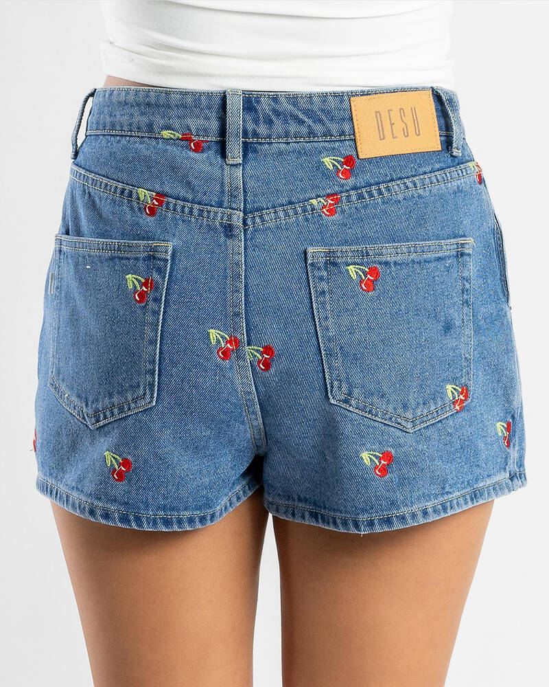 DESU Girls' Sunday Cherry Denim Skort for Womens