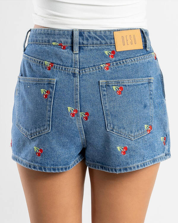 DESU Girls' Sunday Cherry Denim Skort for Womens