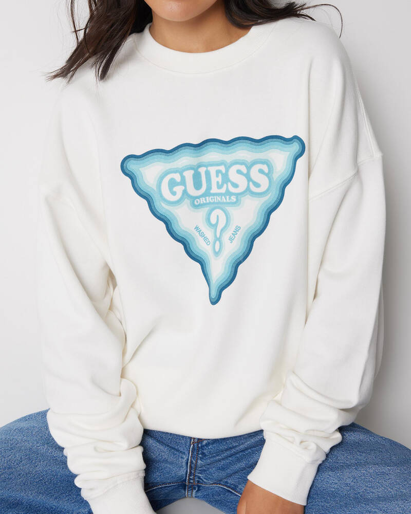 GUESS Multi-Colour Triangle Crew Neck Sweatshirt for Womens