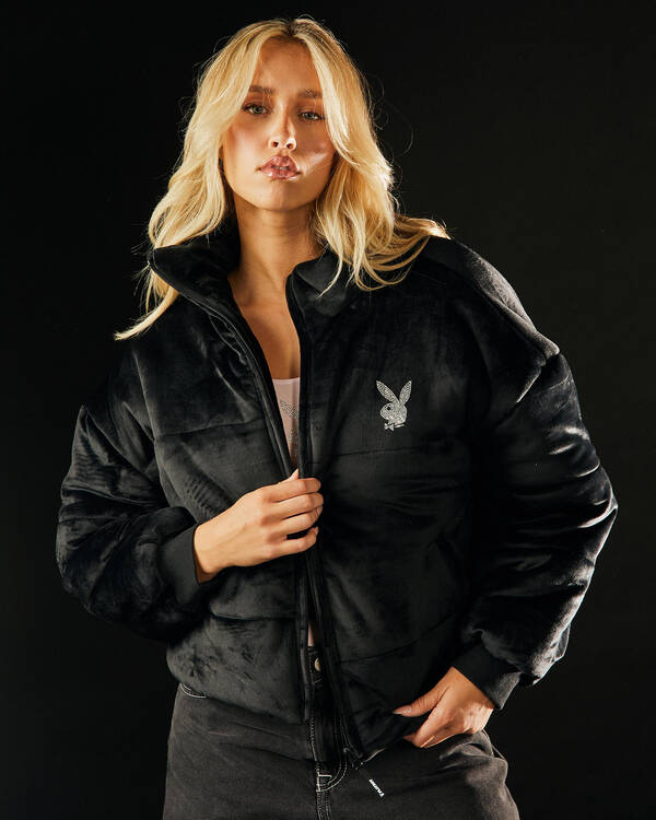 Playboy Bunny O Diamante Puffer Jacket for Womens