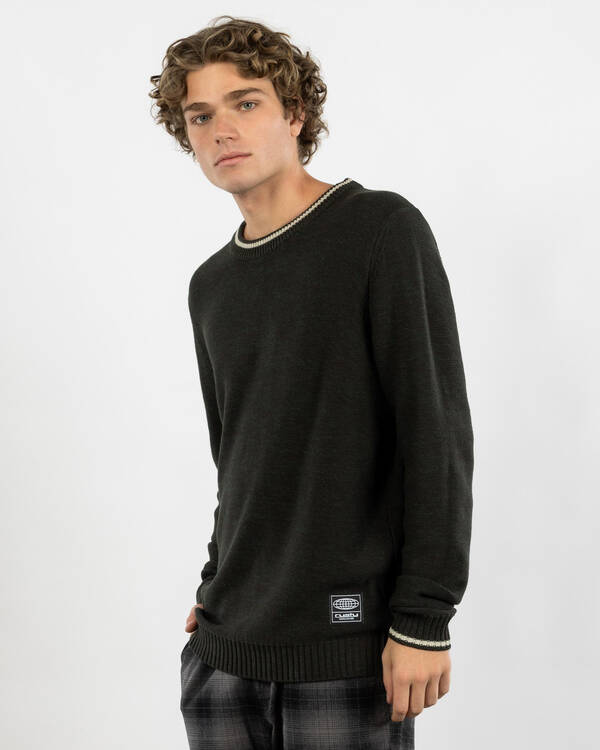 Rusty Skyliner Tipped Crew Knit Jumper for Mens