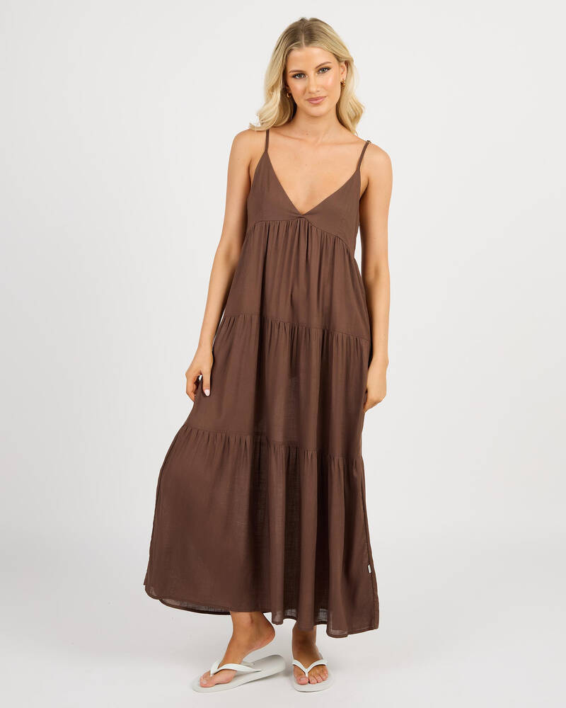 Rhythm Classic Tiered Midi Dress for Womens