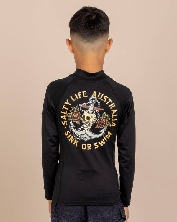 Salty Life Sink Or Swim Long Sleeve Rash Vest for Mens