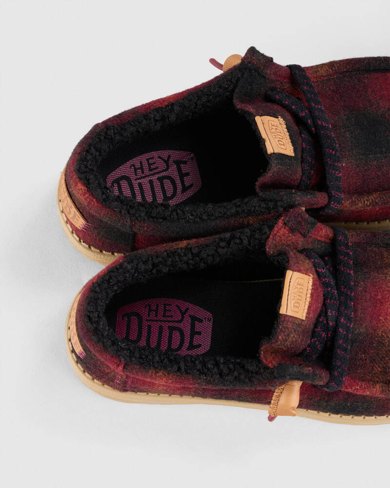 HEYDUDE Wally Cozy Plaid Shoes for Mens