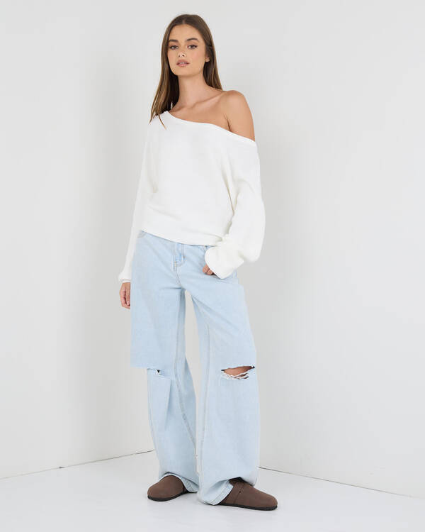 Ava And Ever Ophelia Off Shoulder Knit Jumper for Womens