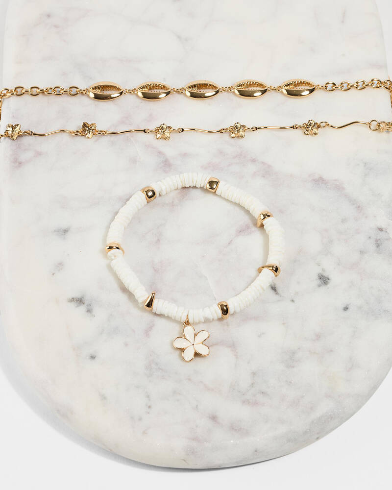 Karyn In LA Frangipani Pearl Anklet Pack for Womens