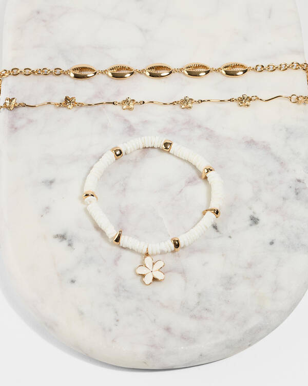 Karyn In LA Frangipani Pearl Anklet Pack for Womens