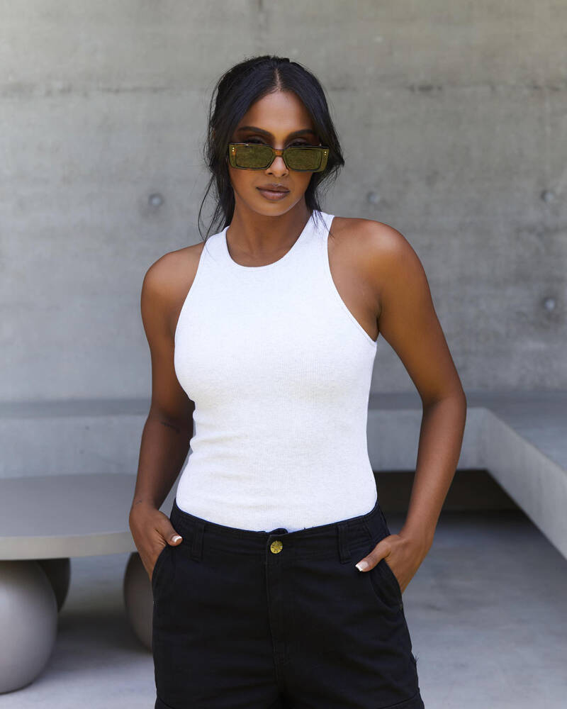 Ava And Ever Sofia Basic Rib Crew Neck Tank for Womens