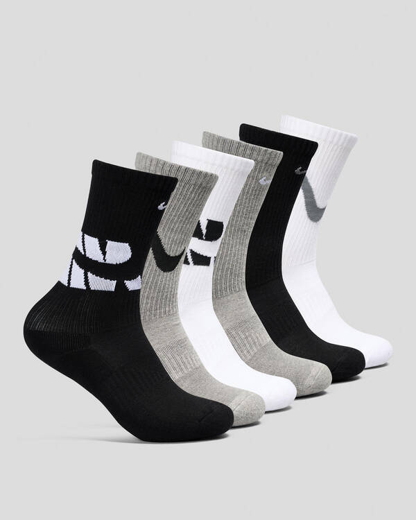 Nike Boys' Everyday Comfort Crew Socks 6 Pack for Mens