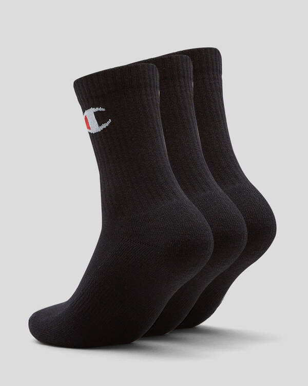 Champion Boys' Large Sport C Logo Crew Socks 3 Pack for Mens