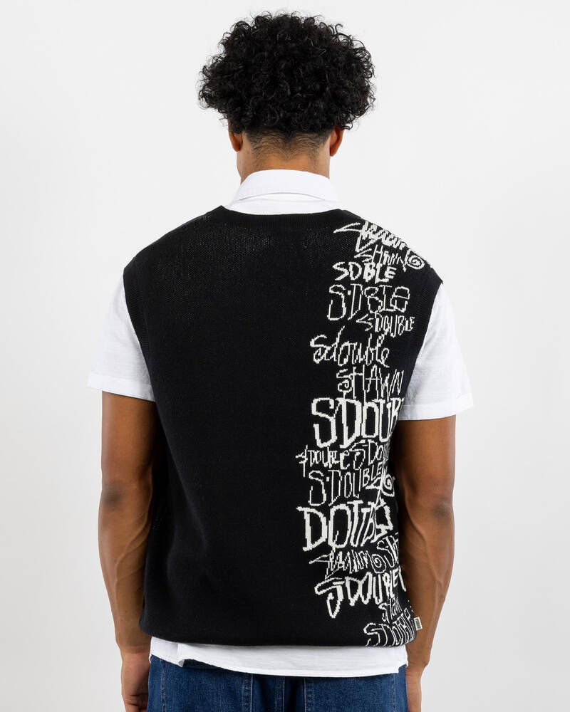 S-Double Script Stack Sweater Vest for Mens