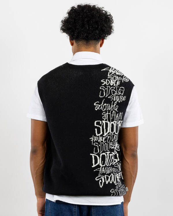 S-Double Script Stack Sweater Vest for Mens