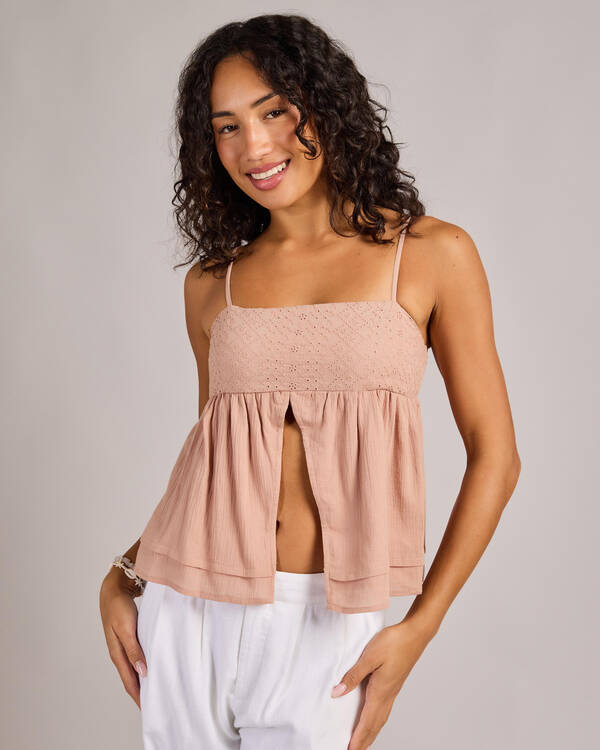 Mooloola Heather Split Front Top for Womens