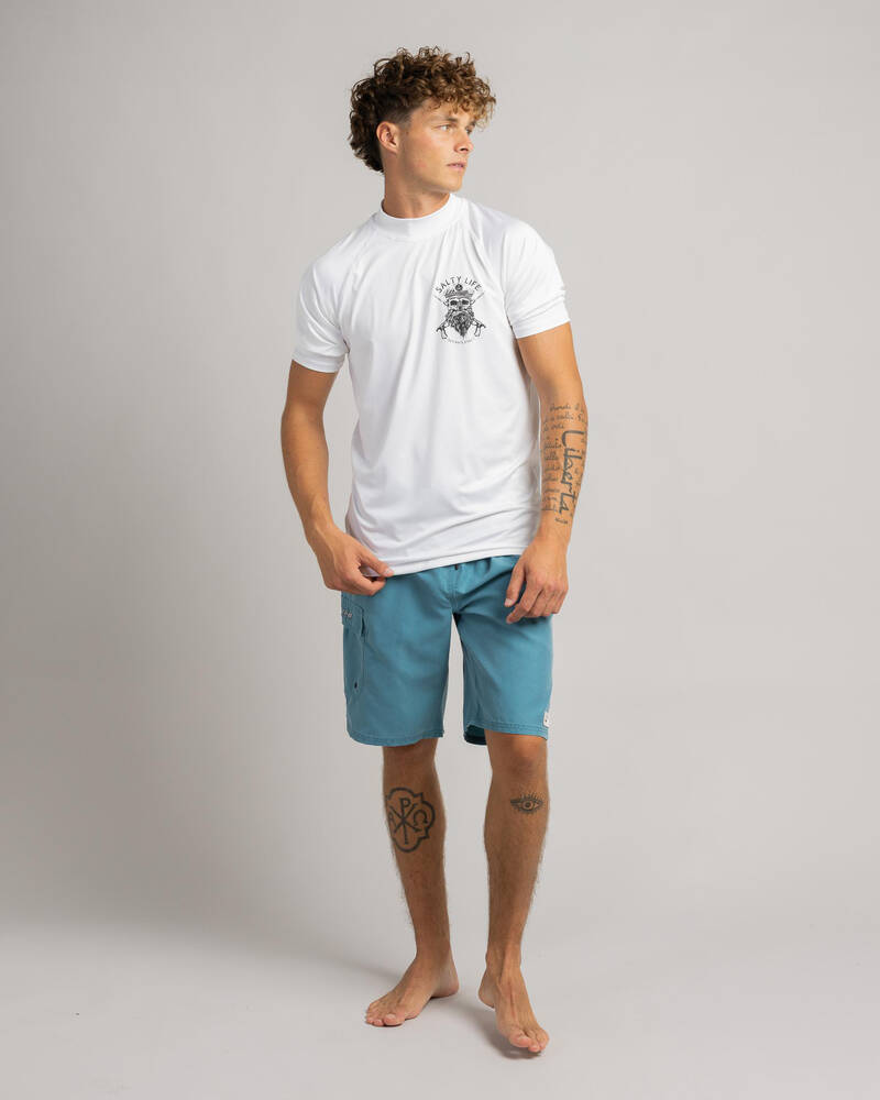Salty Life Overboard Short Sleeve Rash Vest for Mens