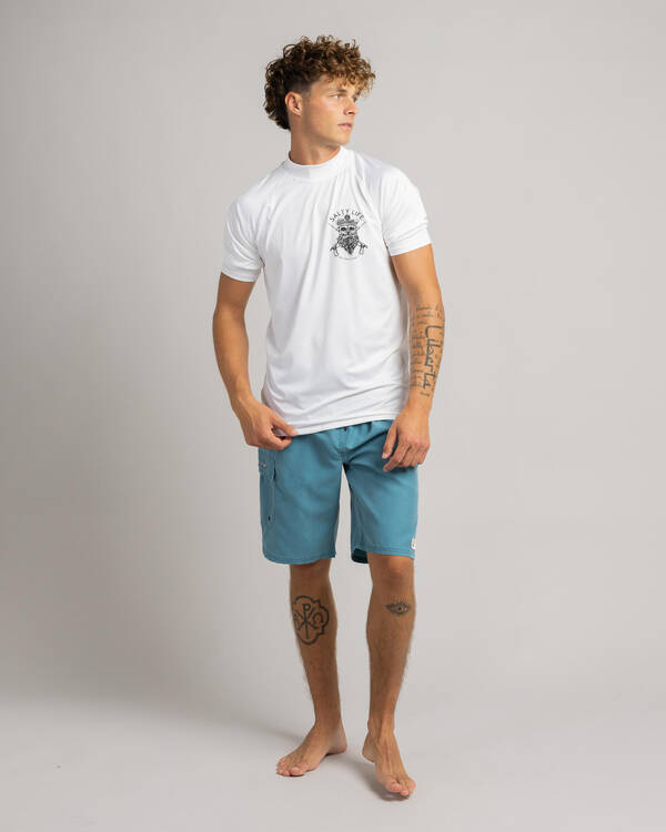Salty Life Overboard Short Sleeve Rash Vest for Mens