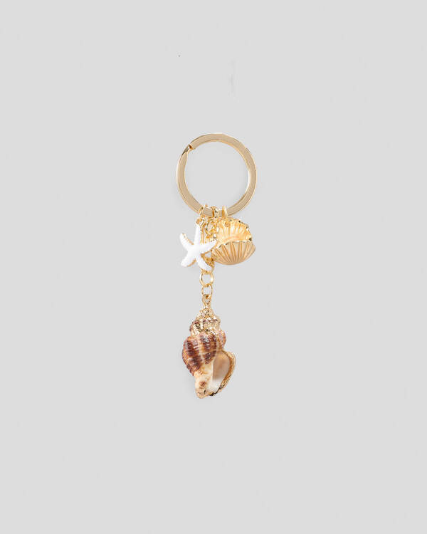 Karyn In LA Gold Edged Shell Keyring for Womens