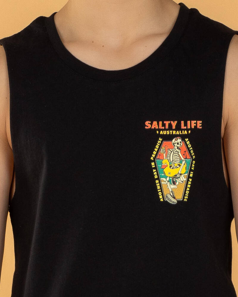 Salty Life Boys' Coffin Float Club Muscle Tank for Mens