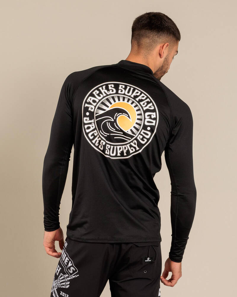 Jacks Rising Sun Long Sleeve Rash Vest for Mens