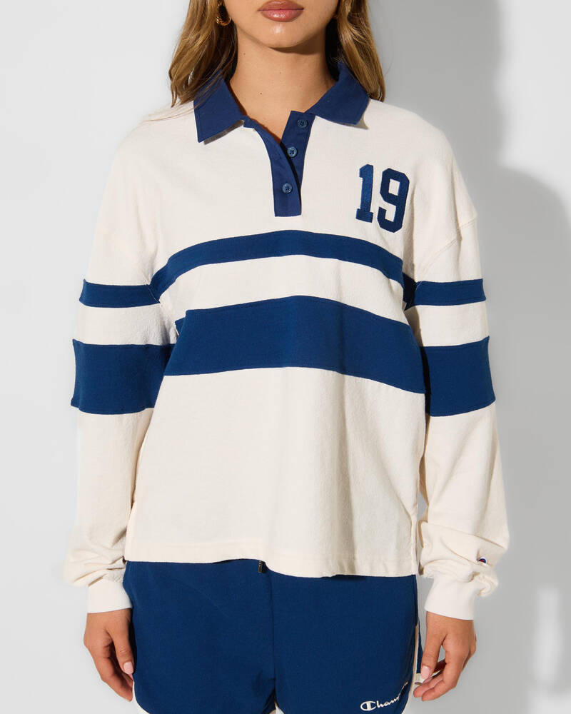 Champion Rugby Long Sleeve Polo T-Shirt for Womens