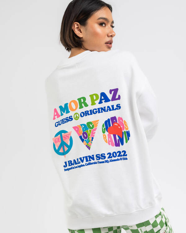 GUESS Originals J Balvin Amor Crewneck Sweatshirt for Womens