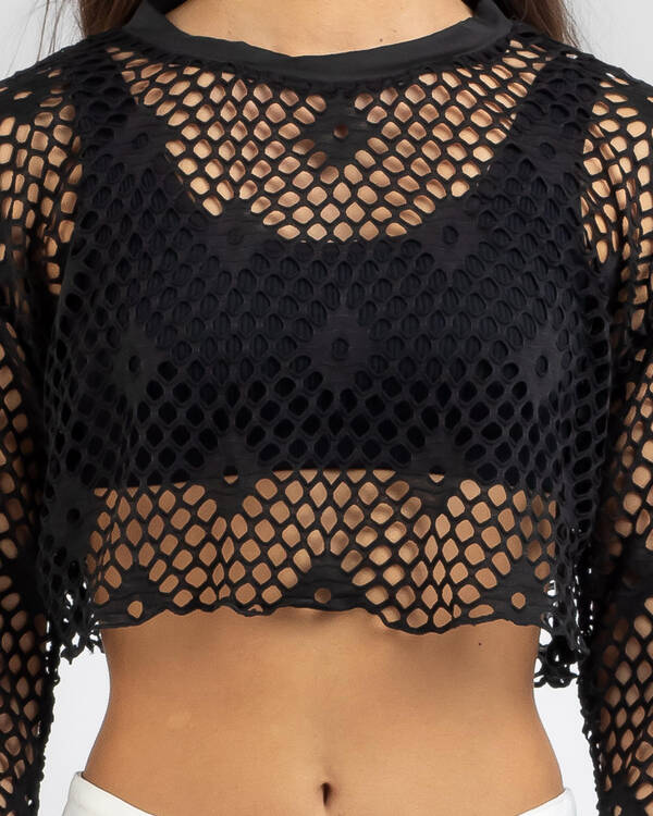 Red Berry Noah Mesh Top for Womens