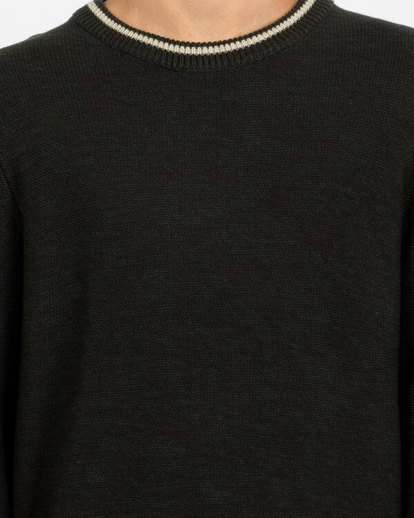 Rusty Skyliner Tipped Crew Knit Jumper for Mens