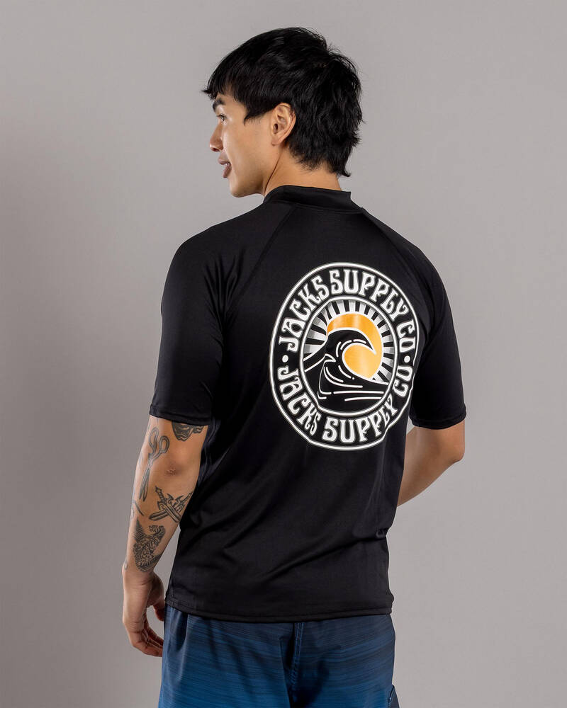 Jacks Waves Short Sleeve Rash Vest for Mens