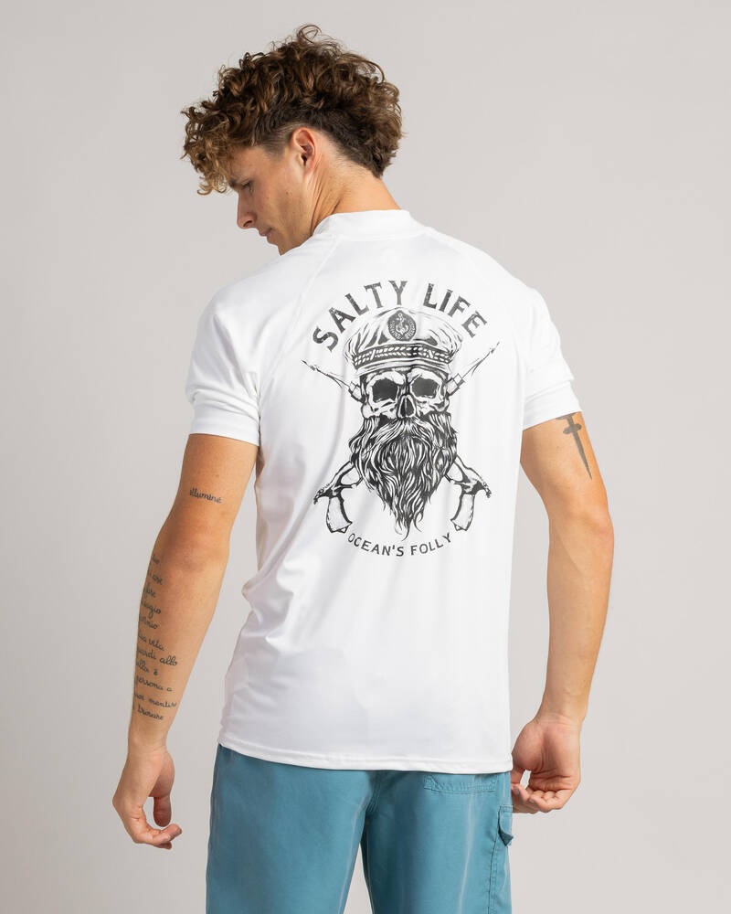 Salty Life Overboard Short Sleeve Rash Vest for Mens