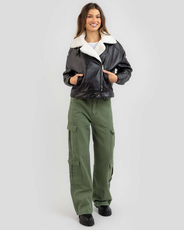 Ava And Ever Frenchy Faux Leather Jacket for Womens