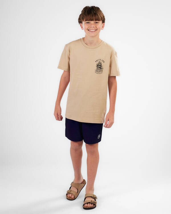 Salty Life Boys' Anchor Point Elastic Waist Shorts for Mens