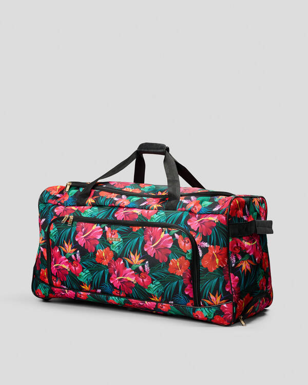 Mooloola Hibiscus Large Wheeled Travel Bag for Womens