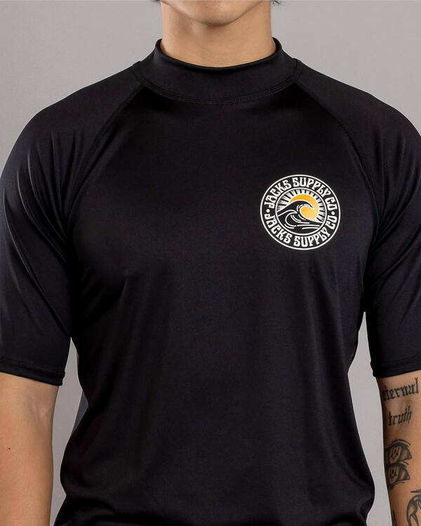 Jacks Waves Short Sleeve Rash Vest for Mens