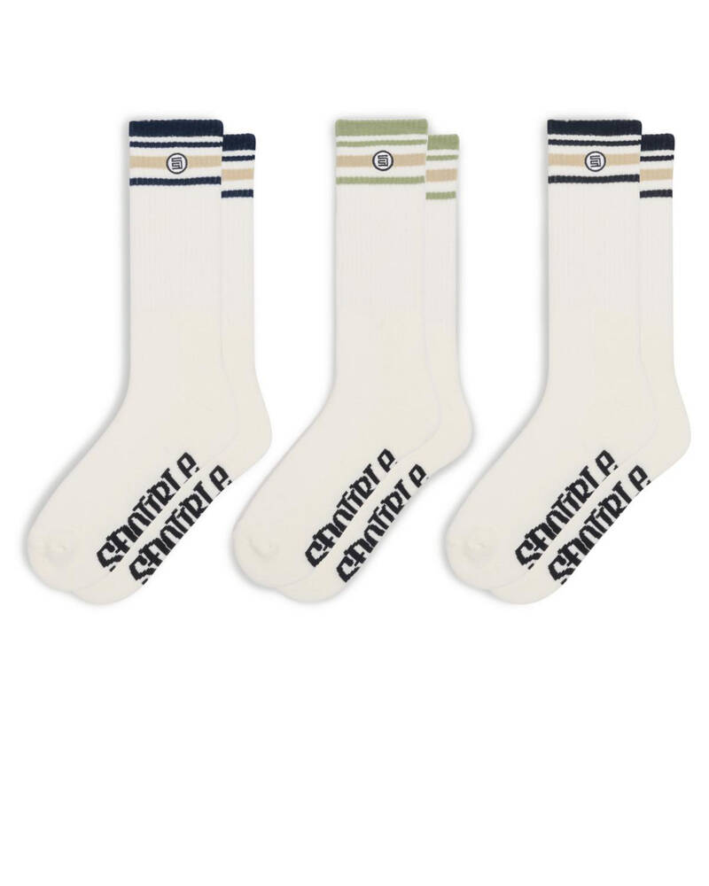 S-Double Stripe S-Dot Socks 3 Pack for Mens