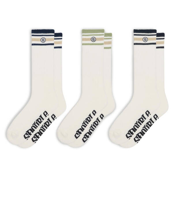 S-Double Stripe S-Dot Socks 3 Pack for Mens