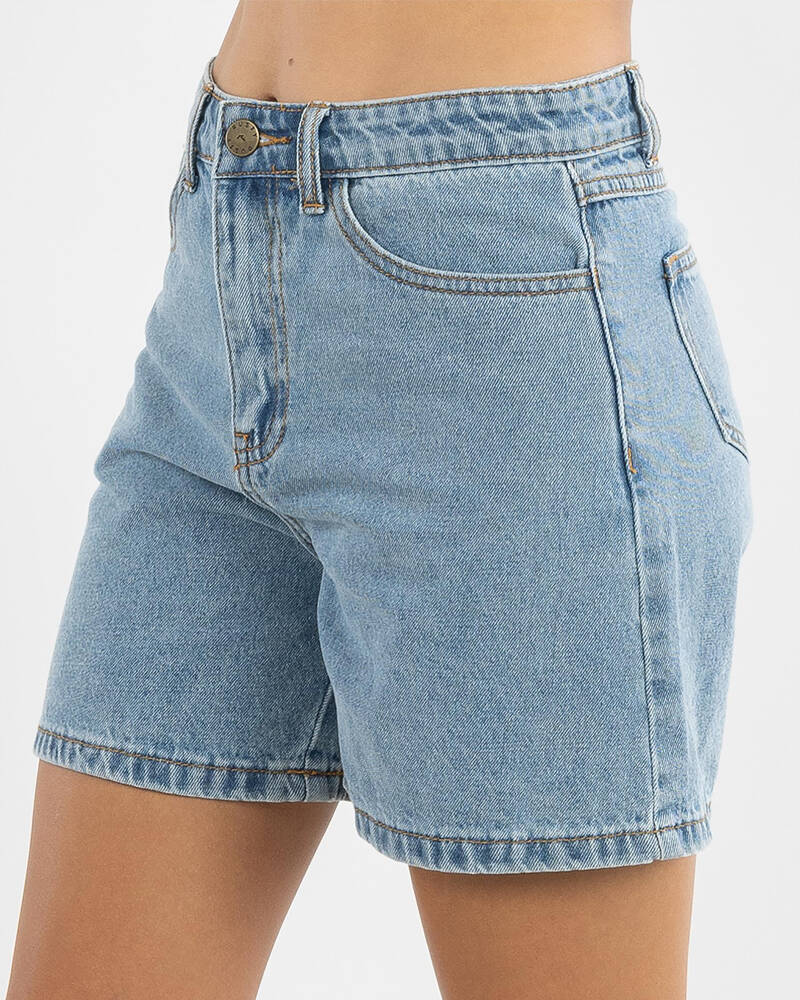 Rusty Girls' Cyprus High Denim Shorts for Womens