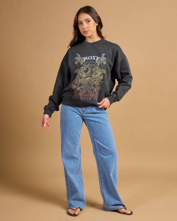 Roxy Lineup Oversized Crew Neck Sweatshirt for Womens