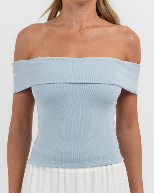 Mooloola Basic Fine Rib Off Shoulder Top for Womens