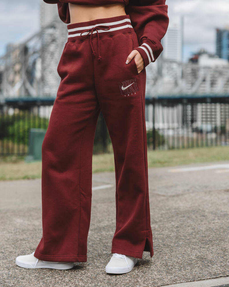 Nike Phoenix High-Waisted Wide Leg Graphic Track Pants for Womens