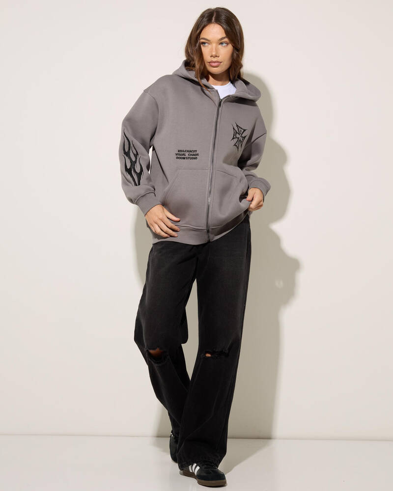 Kiss Chacey Blaze Relaxed Zip Through Hoodie for Womens