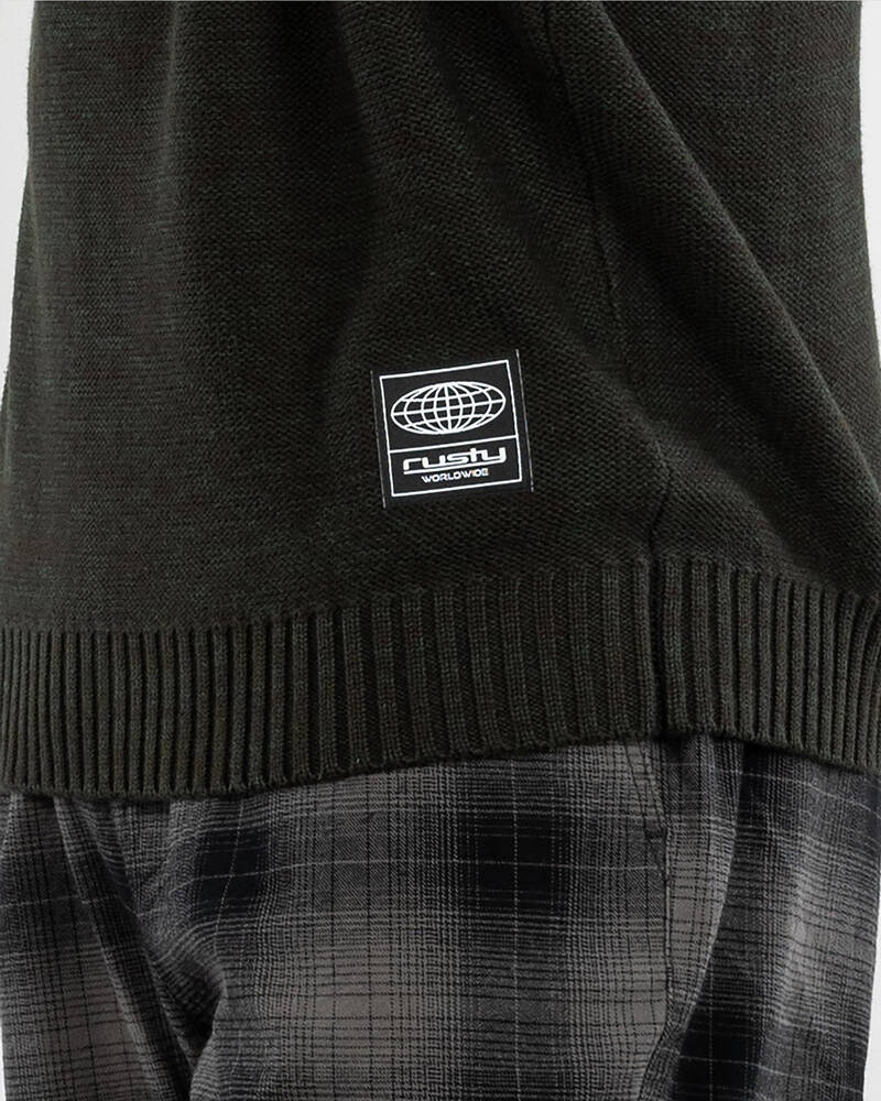 Rusty Skyliner Tipped Crew Knit Jumper for Mens
