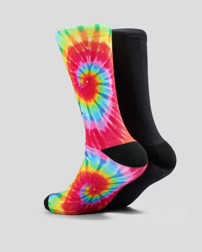 Sanction Rainbow Tie Dye Socks 2 Pack for Mens