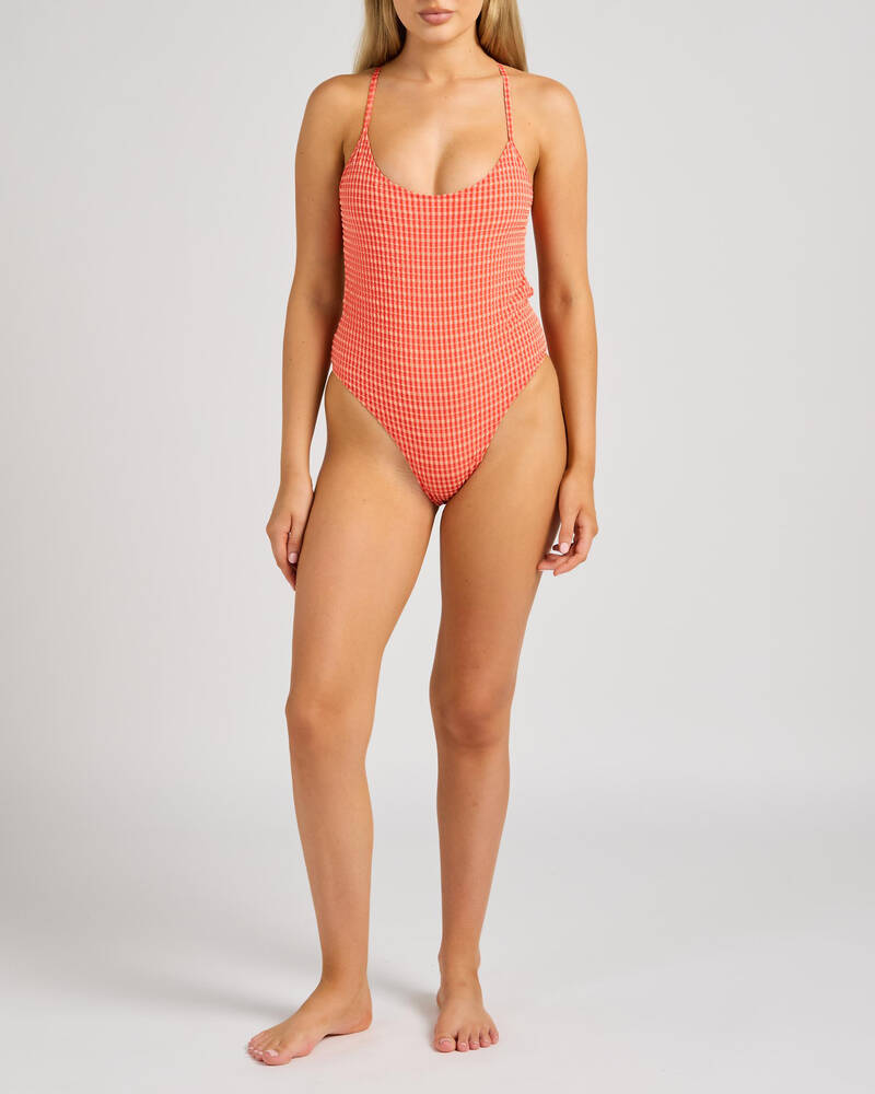 Rhythm Lola Check Cross Back One Piece Swimsuit for Womens