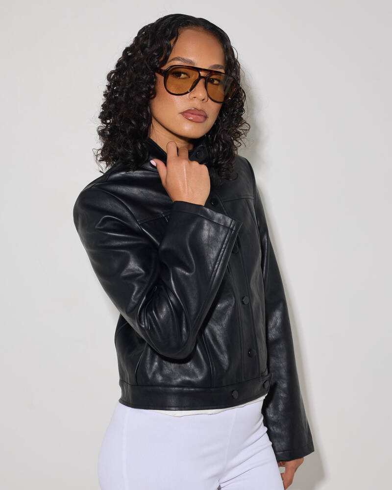 Style State Elara Faux Leather Jacket for Womens