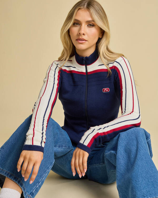 Rusty Daddy CB Zip Through Skimmer Knit Sweater for Womens