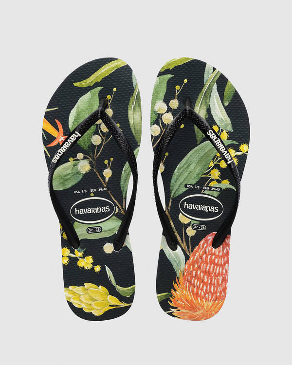 Kids' Slim Fauna Bush Flower Thongs