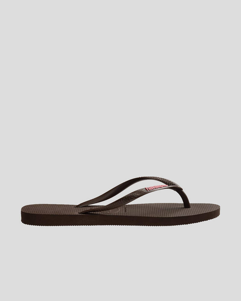 Havaianas Slim Rubber Logo Thongs for Womens