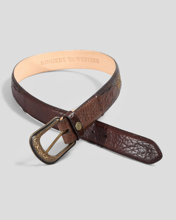 Ringers Western Longreach Leather Belt for Mens